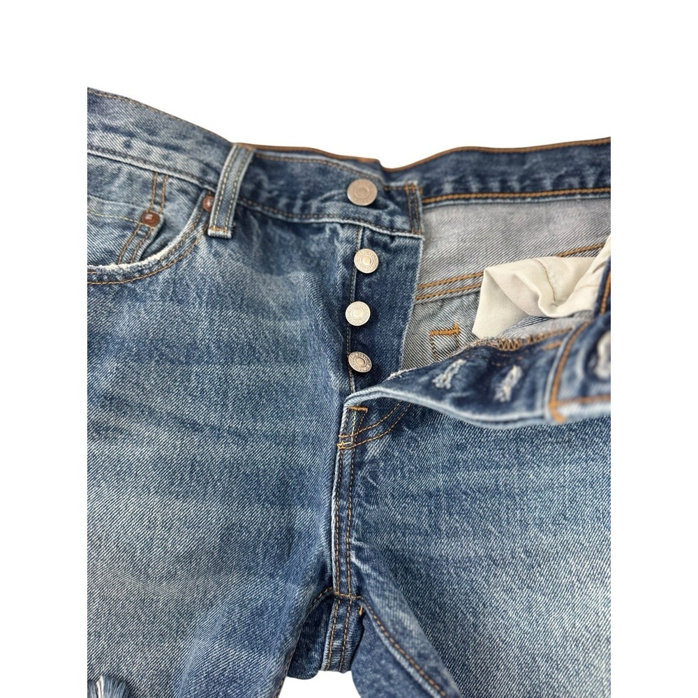 Levi's 501 CT Women's 26 Blue Denim Jean Shorts‎ Frayed Hem Casual Distressed - Picture 5 of 11